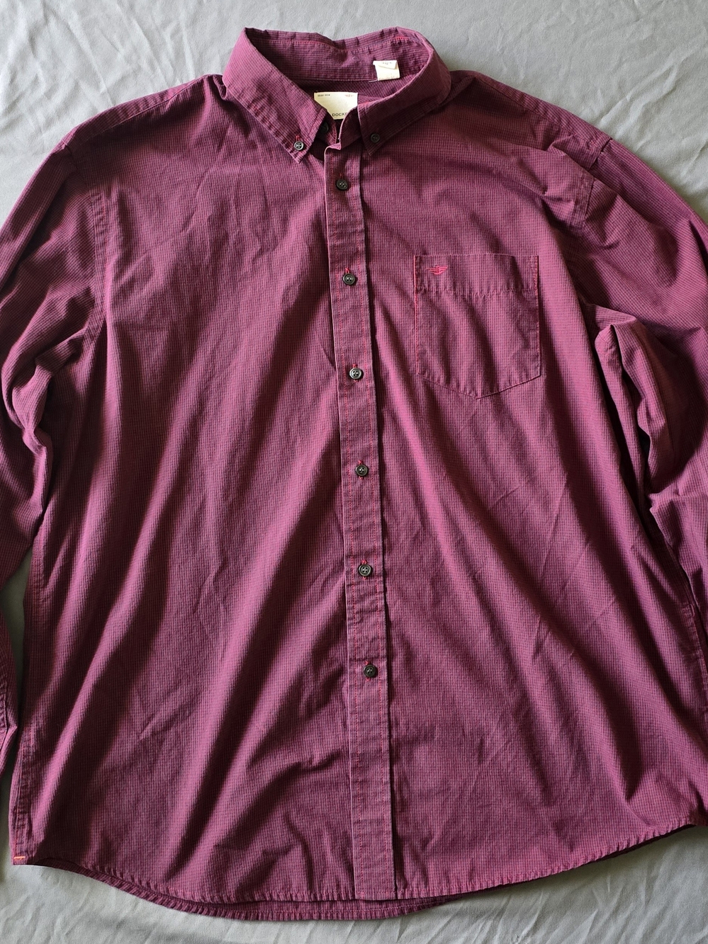 Dockers Men's Button-Down Shirt in Deep Berry